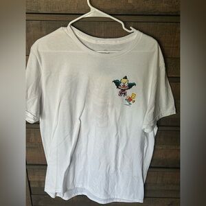 White T-Shirt with Cartoon Graphic